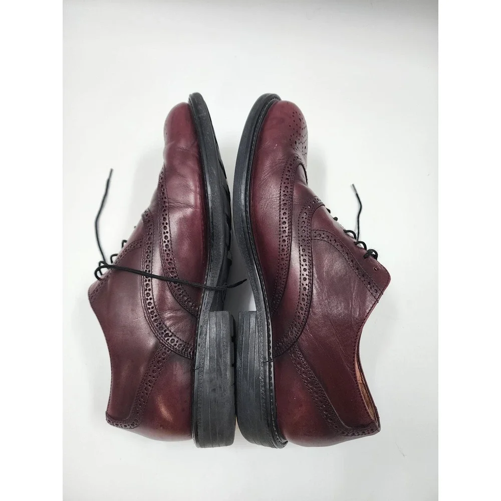 Florsheim Mens Burgundy Leather Wingtip Brogue Oxford Dress Shoes Size 10